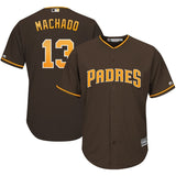 Youth San Diego Padres #13 Manny Machado Majestic Official Cool Base Player Jersey – Brown