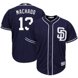 Youth San Diego Padres #13 Manny Machado Majestic Official Cool Base Player Jersey – Navy