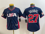 Youth USA Baseball #27 Tarik Skubal Navy 2026 World Baseball Classic Stadium
