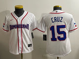 Youth dominican republic baseball #15 oneil cruz white 2026 world baseball classic 26 World Cup Women Youth