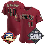 arizona diamondbacks #40 madison bumgarner 25th anniversary patch flex base collection jersey red