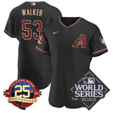 arizona diamondbacks #53 christian walker 25th anniversary patch flex base black