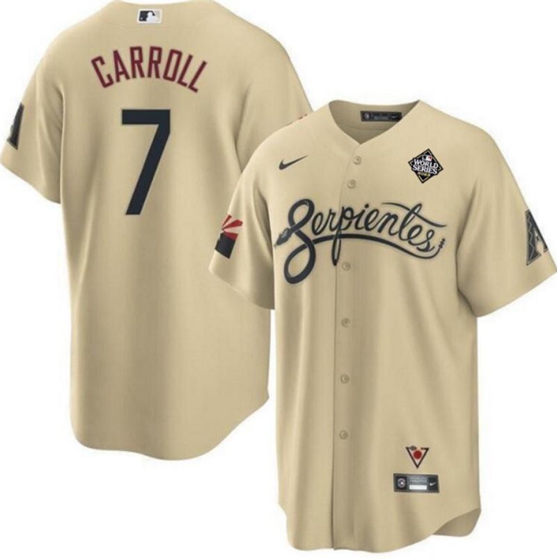 arizona diamondbacks #7 corbin carroll gold 2023 world series city connect cool base