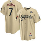 arizona diamondbacks #7 corbin carroll gold 2023 world series city connect cool base