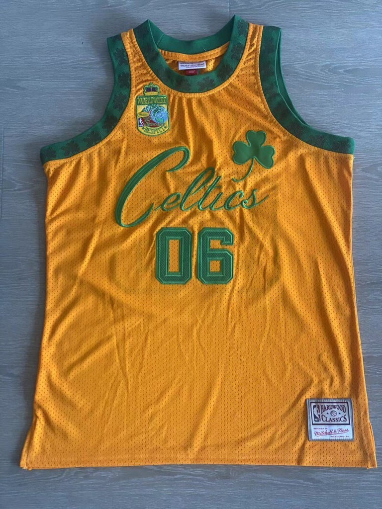 bodega x mitchell&ness “worldwide respect” Collaboration Celtics 06 Yellow Embroidered Style 3