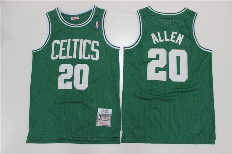 boston celtics #20 ray allen Celtics 20 # Green Retro Edition 07--08 Season Jersey