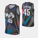 brooklyn nets #45 keon johnson city edition swingman jersey