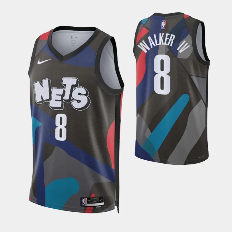 brooklyn nets #8 lonnie walker iv 2023-24 city edition swingman jersey