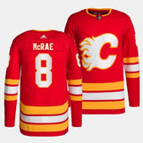 calgary flames #8 tate mcrae home red #8 primegreen jersey