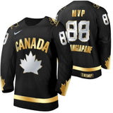 canada #88 Andrew Mangiapane canada-2021-iihf-world-championship-mvp-golden-edition-black-jersey