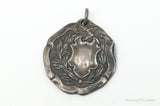 Rare Antique WENDELL & CO Hermes Wreath Shield Sterling Silver Necklace Pendant