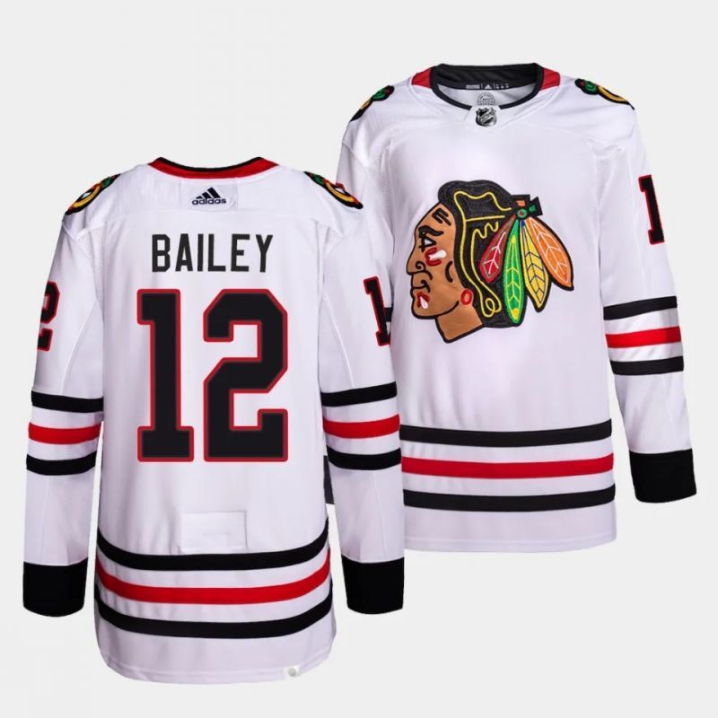 chicago blackhawks #12 josh bailey away white authentic pro jersey