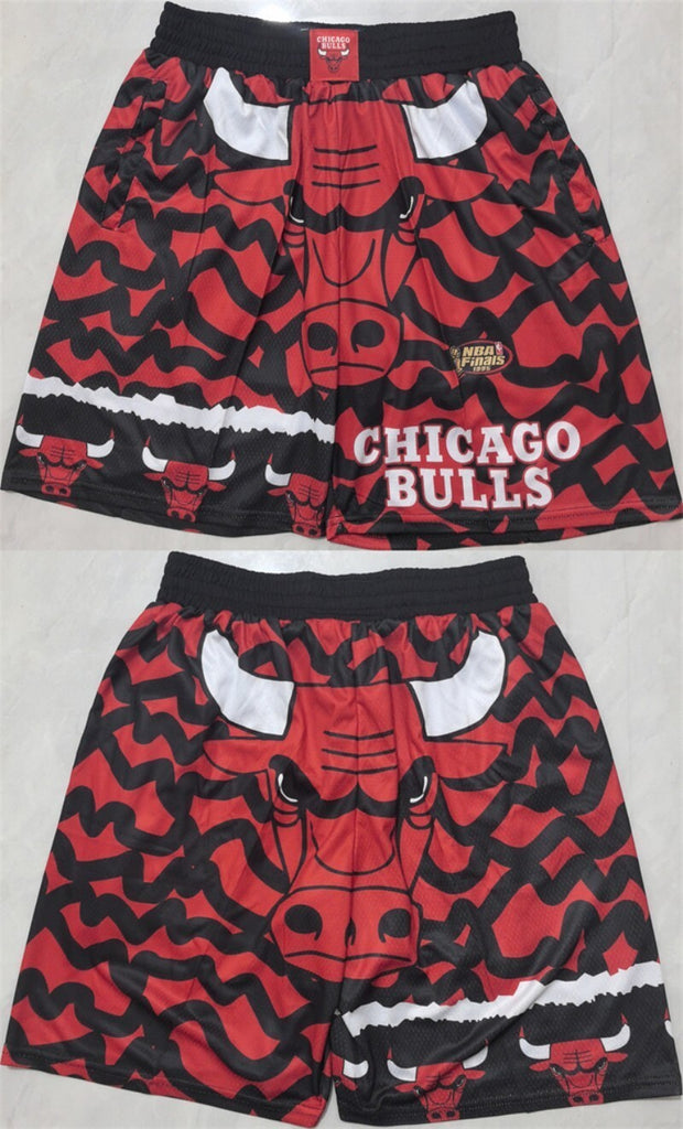 chicago bulls black red shorts (run small)