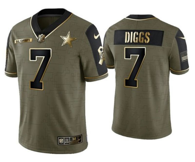 dallas cowboys #7 diggs 21 Salute Gold Text kl