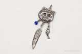 Vintage Native American Bear Dreamcatcher Sterling Silver Pendant