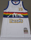 denver nuggets#15 nikola jokic Nuggets 15 # Rainbow Edition Anthony Classic Retro White Premium Mesh Jersey Style 1