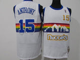 denver nuggets#15 nikola jokic Nuggets 15 # Rainbow Edition Anthony Retro Logo White