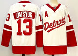 detroit red wings #13 pavel datsyuk white red 2024-25 with a patch