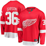 detroit red wings #36 john gibson home breakaway jersey - red