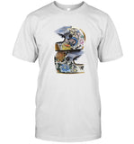 Limited Replay Helmet Tatoo Print T-Shirt White Crew Neck