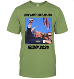 Cleatcraze They Can'T Take Me Out Trump 2024 T Shirt