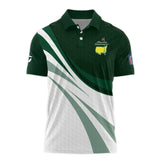 Golf Sport Masters Tournament Taylor Made Polo Shirt Green Color Sports Golf Ball Pattern All Over Print Polo Shirt For Men