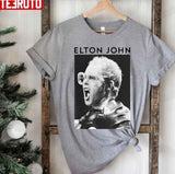 Black White Elton John Photo Unisex T-Shirt