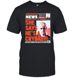 Lil Peep x Alien Body News She Says He's A Crybaby T Shirt
