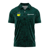 Hibiscus And Tropical Leaves With Tribal Elements Pattern Golf Masters Tournament Taylor Made Polo Shirt Style Classic Polo Shirt For Men