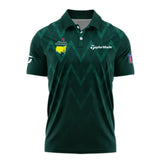 Abstract Dark Green Zigzag Background Masters Tournament Taylor Made Polo Shirt Style Classic Polo Shirt For Men