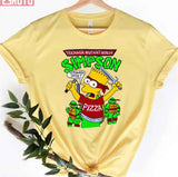 90s Bootleg Turtle Bart Teenage Mutant Ninja Simpson Kowabunga Dude Unisex T-shirt