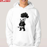 Black Panda Wearing NF Hoodie Lost Black Balloons Unisex T-Shirt