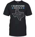I Survived Winter Snow Storm 2021 Icy Freezing Weather maps shirt