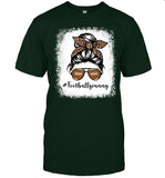 Football Granny Life With Leopard and Messy Bun Player T-shirt