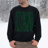 Black Matrix Green Code Unisex Sweatshirt