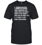 I Survived 1998 Anderson Kick 2000 Giants Blowout 2022 Checkdown T Shirt