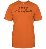 Deborah Ocheido Wearing Try Dey Covabodi Shirt