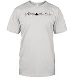 Heartbeat Dog Swimming And Coffee shirt