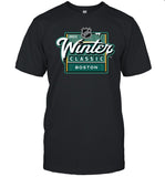 Limited Boston Bruins vs. Pittsburgh Penguins Fanatics ed Black 2023 NHL Winter Classic Event Logo Shirt