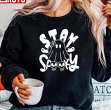 Black N White Funny Halloween Stay Spooky Unisex Sweatshirt