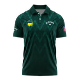 Abstract Dark Green Zigzag Background Masters Tournament Callaway Polo Shirt Style Classic Polo Shir