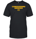 Dave Portnoy wearing conquering heroes shirt
