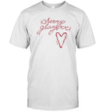 Limited Cherry Glazerr Candy Cane Heart Ringer 2024 T-Shirt