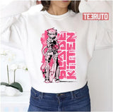 Blade Kitten Black White And Pink Unisex Sweatshirt