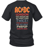 ACDC London You Shook Me All Night Long July 3-7 2024 T-Shirt