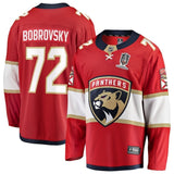 florida panthers #72 sergei bobrovsky 2025 stanley cup champions breakaway jersey - red