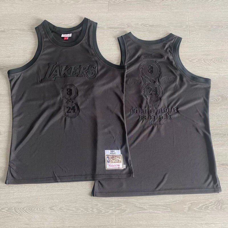 gift of mabma Lakers 8&24 Kobe Black Embroidered Jersey Style 3