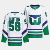 hurricanes whalers #58 michael bunting white jersey