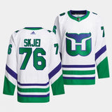 hurricanes whalers #76 brady skjei white jersey