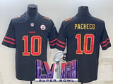 kansas city chiefs #10 isiah pacheco Black Gold Text V2 330b
